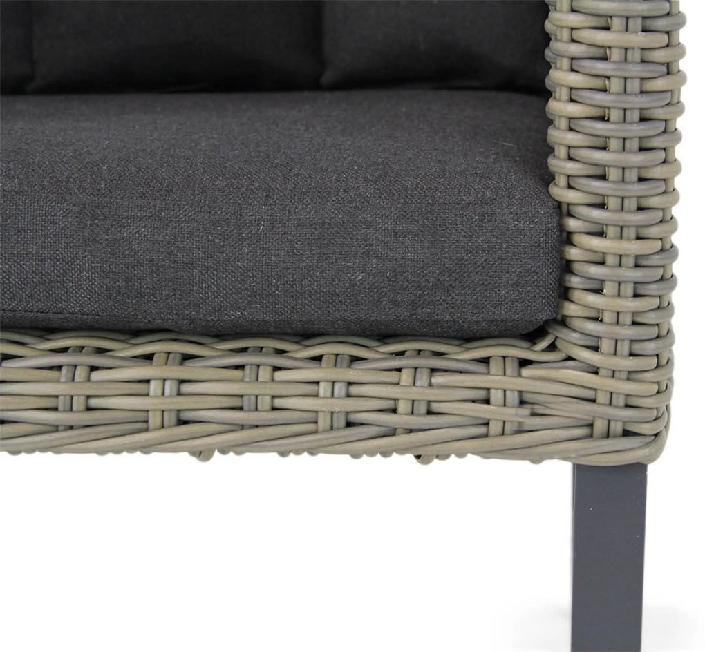 Tuinset 4 personen 90 cm Wicker Taupe Garden Collections Oxbow/Veneto