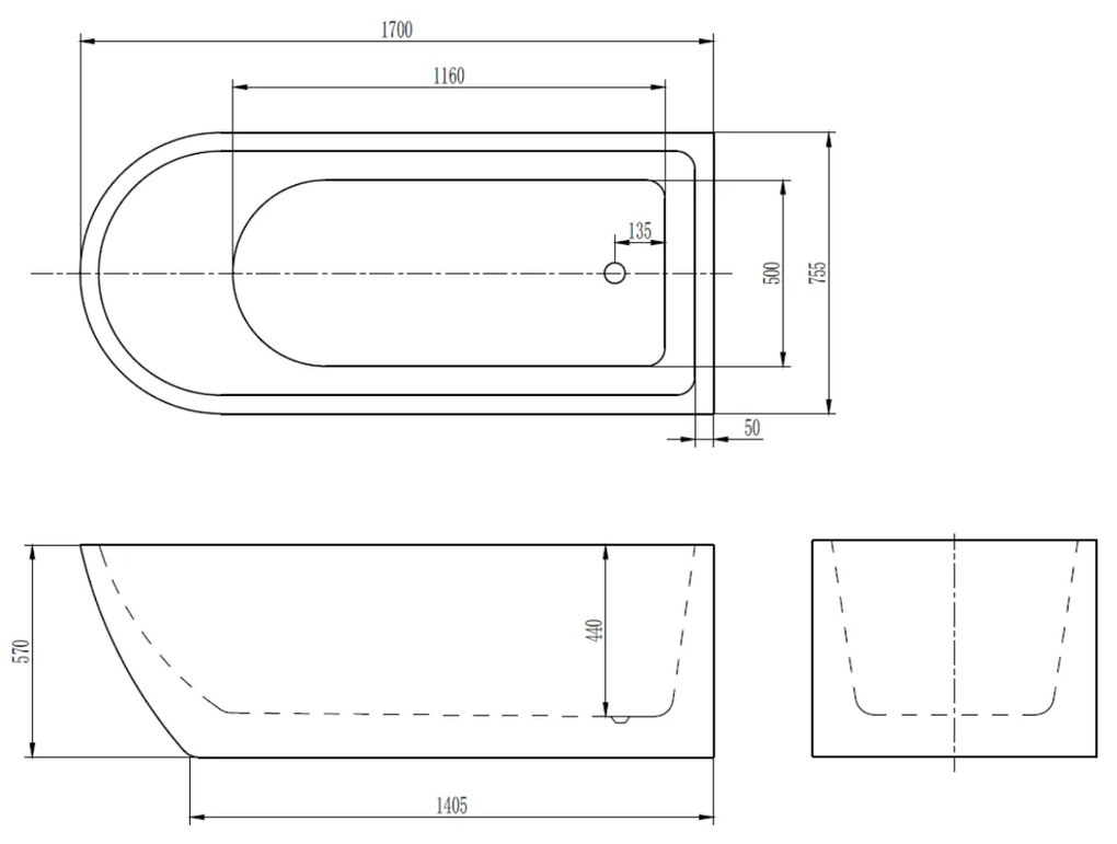 Best Design Boat vrijstaand bad 170x75cm wit glans