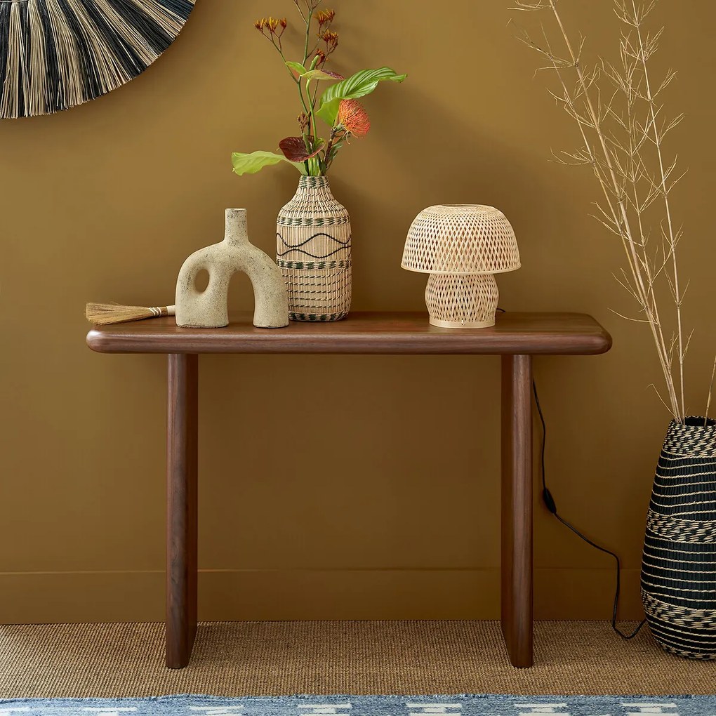 Decoratieve vaas in bamboe H35 cm, Plooming