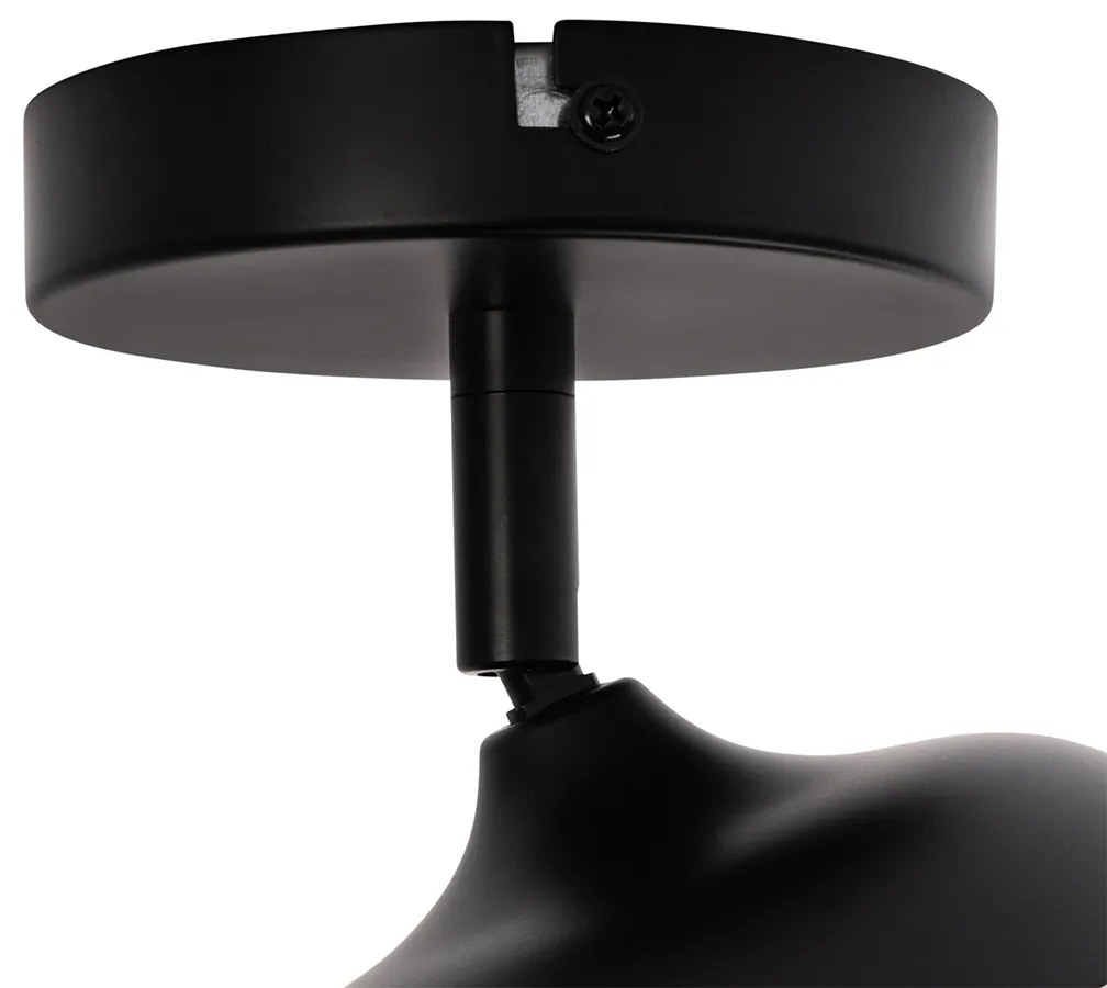 Design spot zwart met goud en smoke glas - Kyan