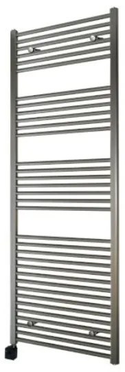 Sanicare elektrische design radiator 60x112cm inox-look met Bluetooth en thermostaat links chroom