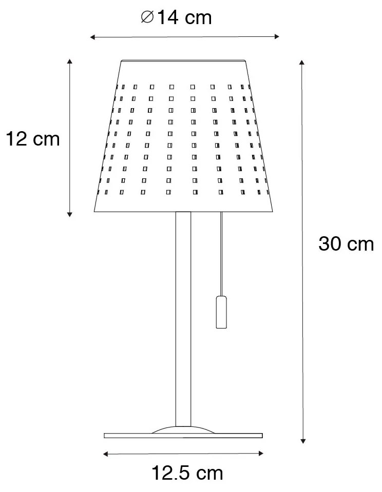 Buiten tafellamp groen incl. LED 3-staps dimbaar oplaadbaar en solar - Ferre Design IP44 Buitenverlichting