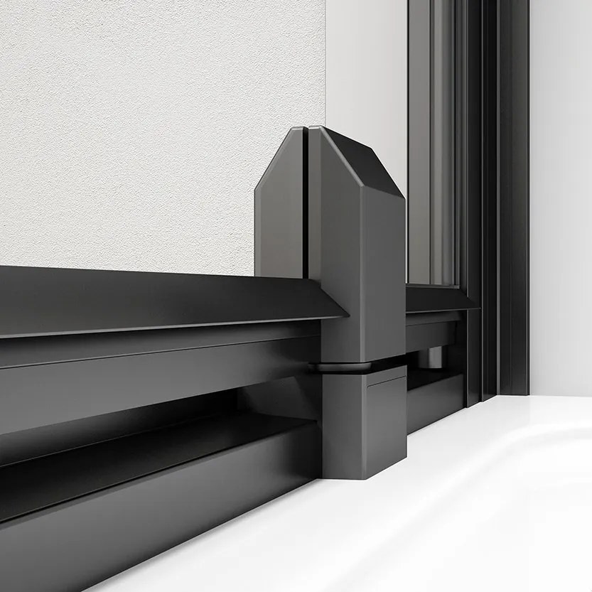 Polysan Easy Black douche draaideur mat glas 90x190cm zwart mat