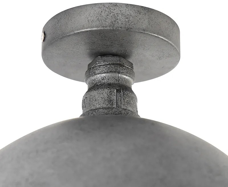 Industriële plafondlamp antiek zilver 25,5 cm - Course