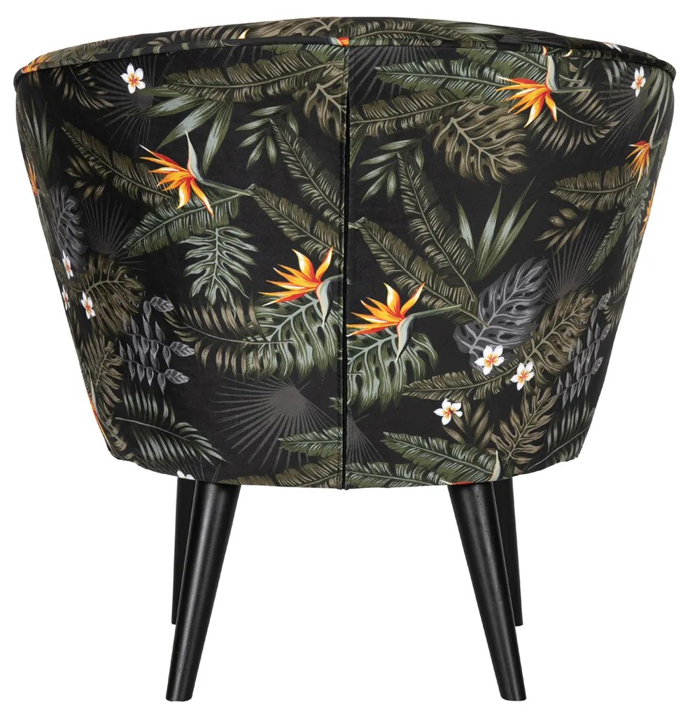 Woood Bo Gebloemde Fauteuil Fluweel