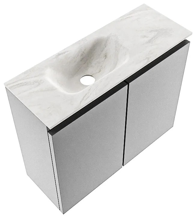 Mondiaz Ture DLux toiletmeubel 60cm plata met wastafel ostra links zonder kraangat