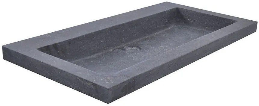 Fontana Freestone badkamermeubel mat wit 80cm met natuurstenen wastafel zonder kraangat en ronde spiegel