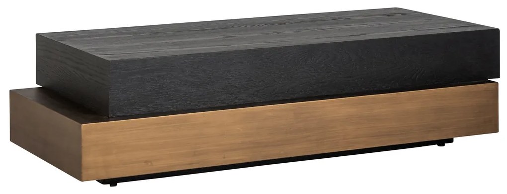 Salontafel Hout En Goud - 140 X 65cm.