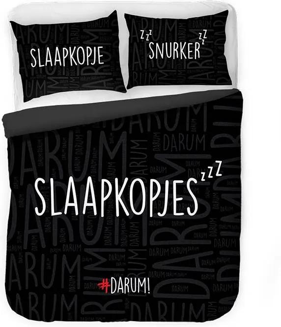 #DARUM! #DARUM! Slaapkopjes - Zwart 1-persoons (140 x 220 cm + 1 kussensloop) Dekbedovertrek