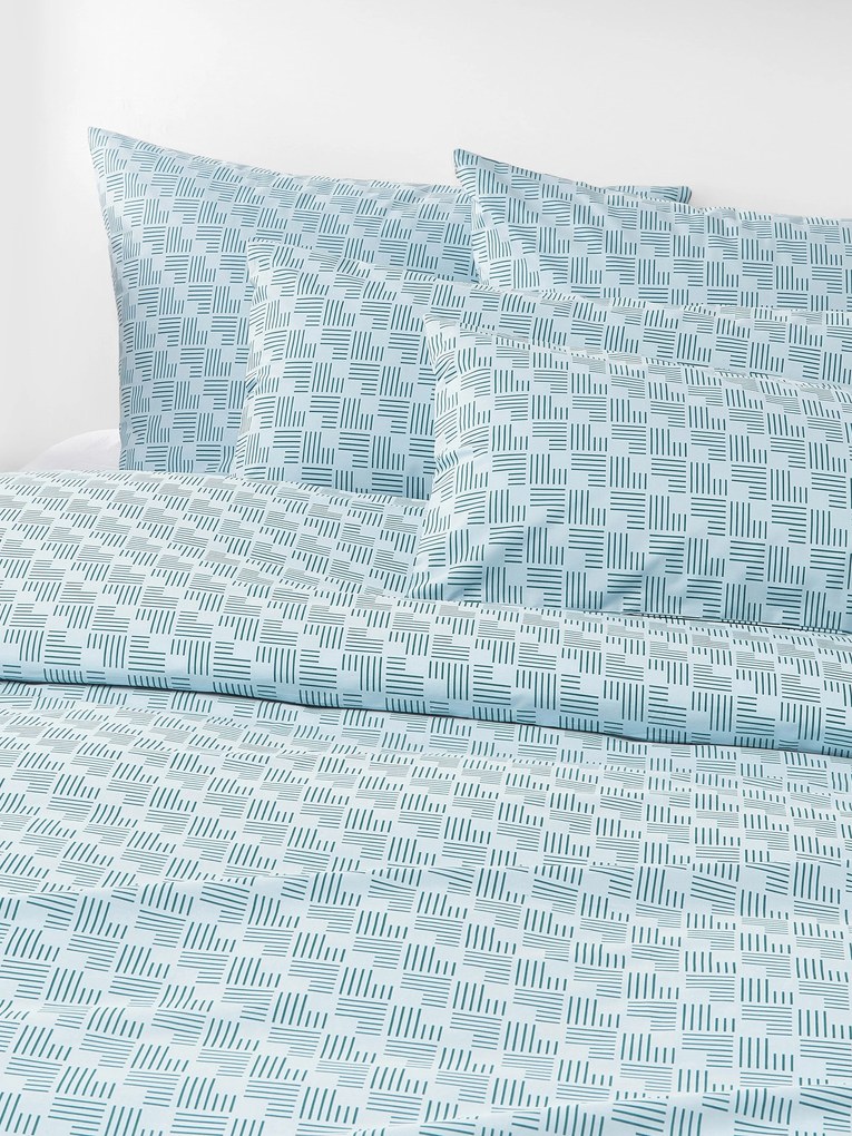 Perkal katoenen dekbedovertrek Inki met geometrische print