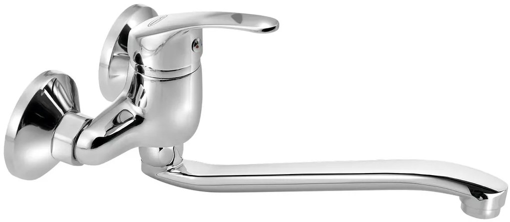 Aqualine 35 wastafelkraan met gebogen uitloop 22cm hartafstand 10cm chroom