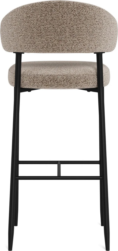 Mazzoni IRIS Latte Beige (stof Monza 60)/zwart onderstel - GESTOFFEERDE BARKRUK VOOR KEUKEN/BAR