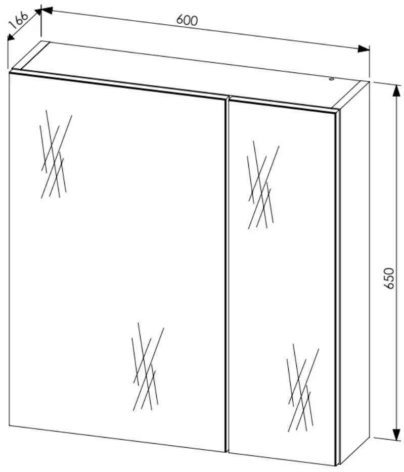 Comad Leonardo FSC spiegelkast 60cm wit