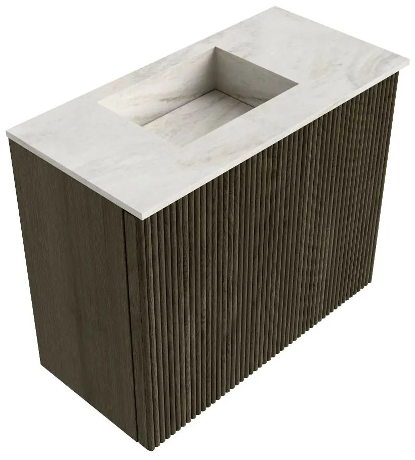 Mondiaz Joya DLux 50cm toiletmeubel shadow met wastafel faye links zonder kraangat ostra