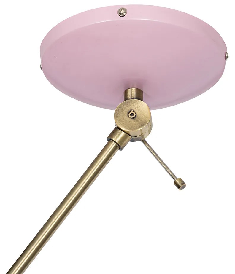 Retro plafondlamp roze met brons - Milou Retro E27 Binnenverlichting Lamp