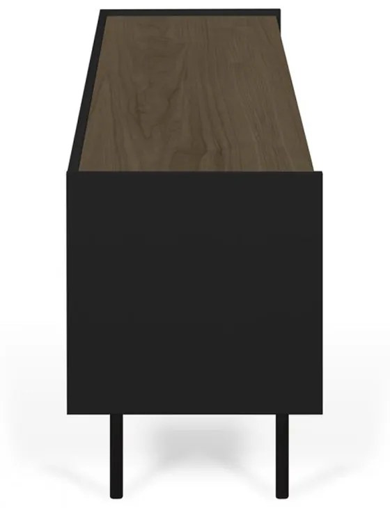 TemaHome Radio Zwart Tv-meubel Met Walnoot Blad - 160x43x60cm.