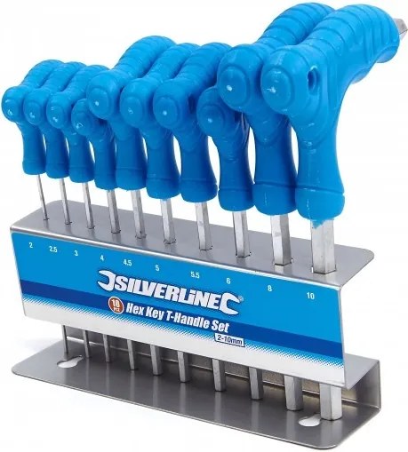 Silverline 10 Delige T-Grepen Inbussleutel Set