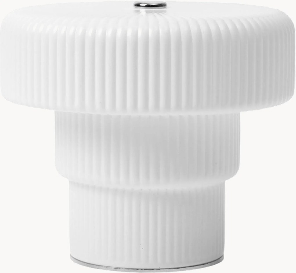 Mondgeblazen draagbare LED tafellamp Ripple, dimbaar, H 10 cm