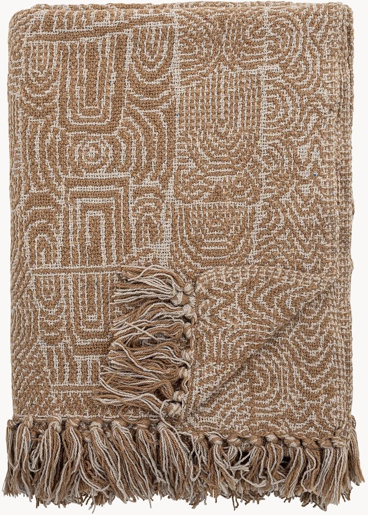 Handgeweven plaid Bresso met franjes