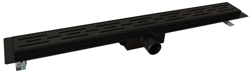 Saniclear Nero douchegoot 100cm met flens zwart mat