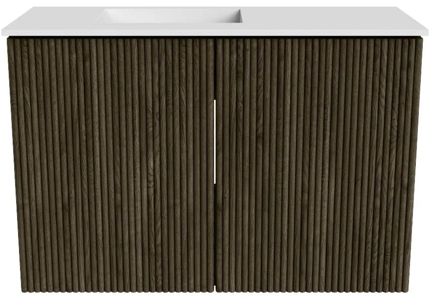 Mondiaz Joya 60cm toiletmeubel shadow met wastafel faye links zonder kraangat talc