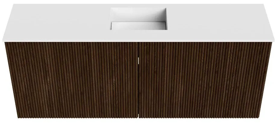 Mondiaz Joya 100cm toiletmeubel walnut met wastafel faye midden zonder kraangat talc