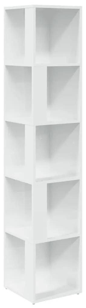 vidaXL Hoekkast 33x33x164,5 cm spaanplaat hoogglans wit