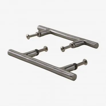 [*]set Van 2 Handgrepen 14 Cm In Ijzer Daneriel Grijs – Chroom - Sklum