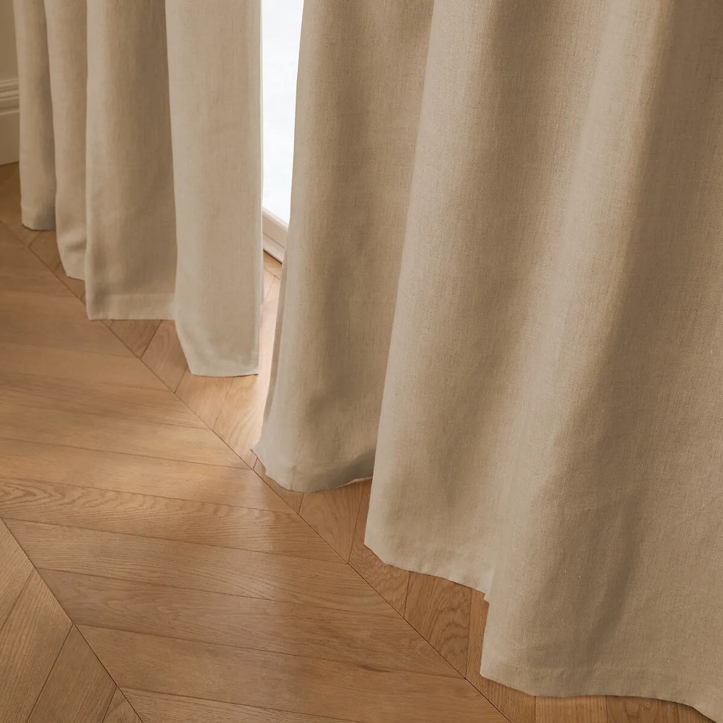 Verduisteringsgordijn van gewassen linnen, oogjes, Private