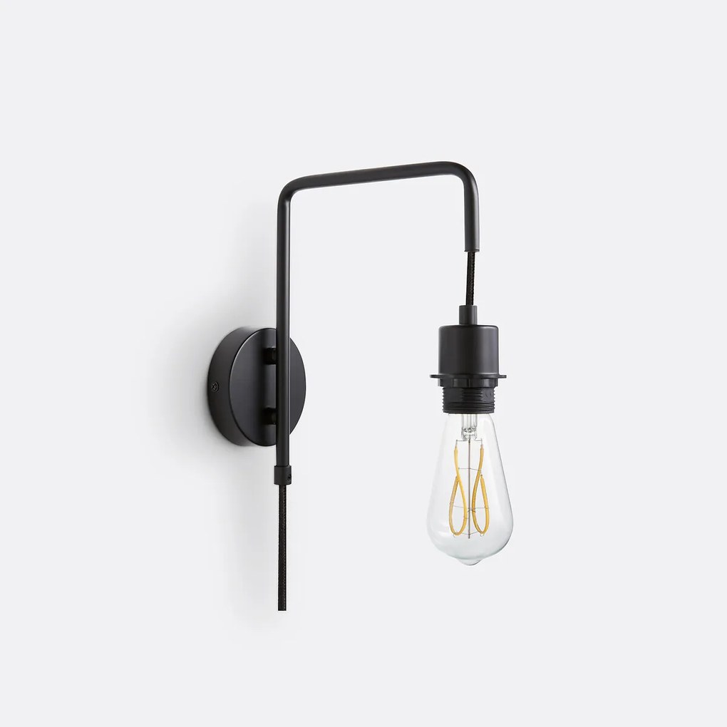 Wandlamp zonder lampenkap in metaal ijzer, Hiba