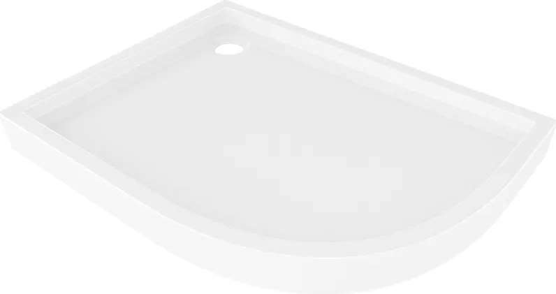 Mexen Flow+ asymmetrische linker kwartronde douchebak 90 x 80 cm, witte glans - 46Q108090LH