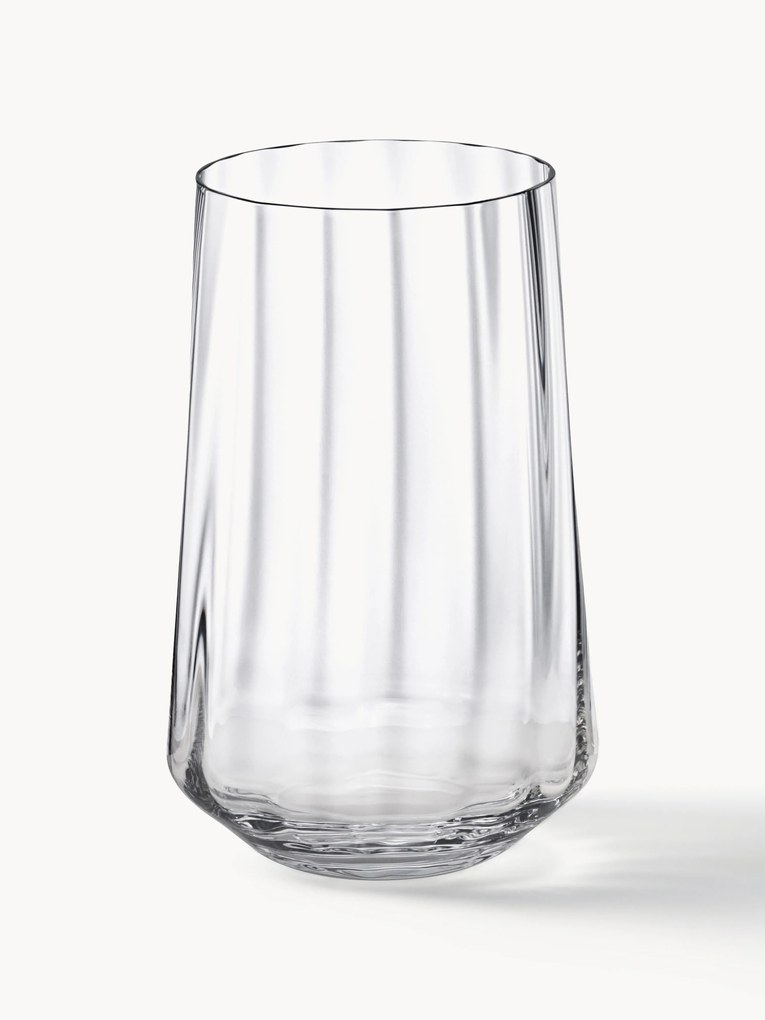 Kristalglazen tumblers Bernadotte met groefstructuur, 6-delig