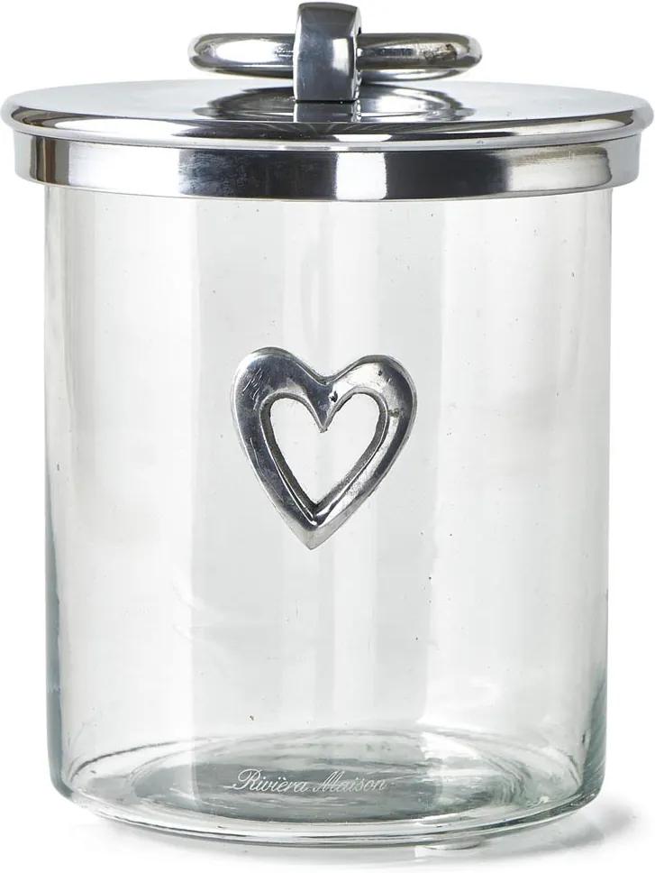 Rivièra Maison - Heart Metal Storage Jar - Kleur: transparant