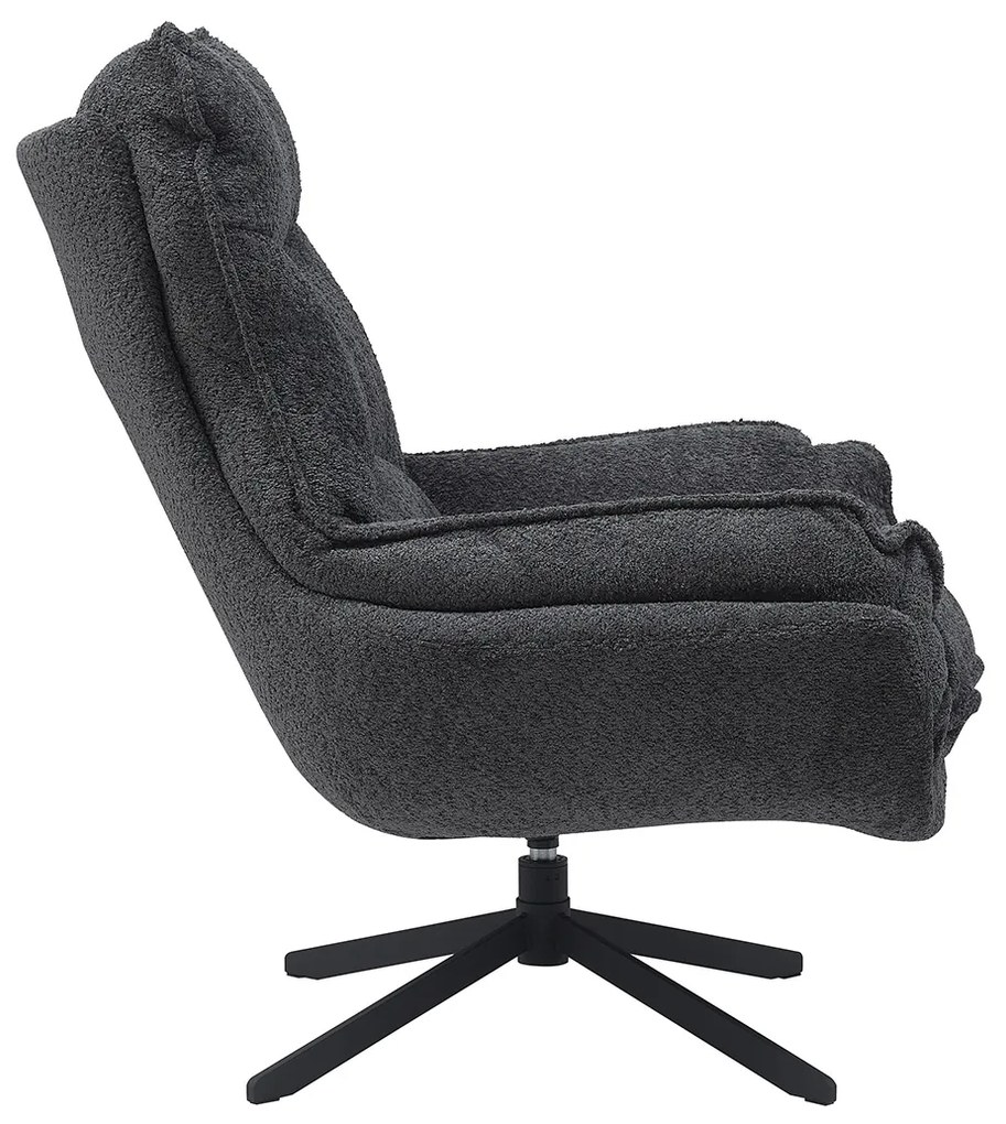 Starfurn Vera Fauteuil Chenille Stof Donkergrijs Draaibaar