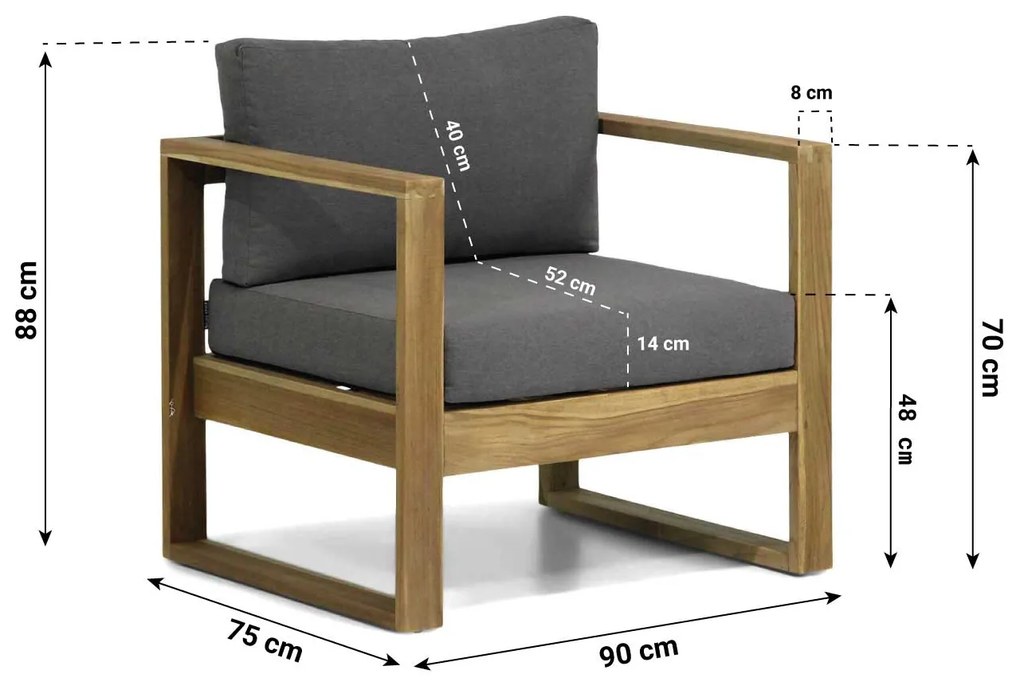 Tuinstoel Teak Old teak greywash Lifestyle Garden Furniture Marriott