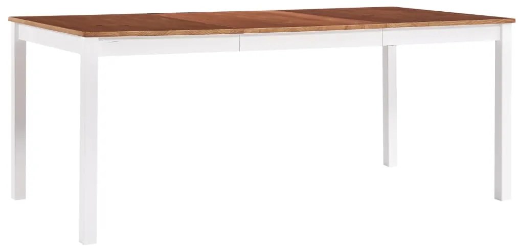 vidaXL Eettafel 180x90x73 cm grenenhout wit en bruin