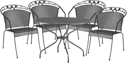 Kettler tuinset tafel strekmetaal en 4 Toledo stoelen