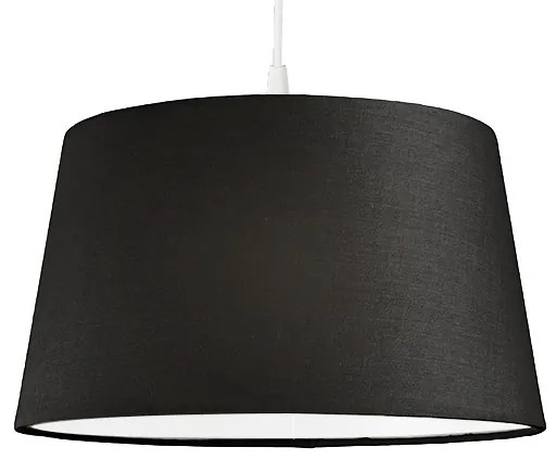 Moderne hanglamp wit met zwarte kap 45 cm - Pendel