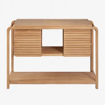 Bradley Teakhouten Badkamermeubelset Without Sink & Spiegelloze & Zonder Kraan & ↔︎ 120 Cm - Sklum