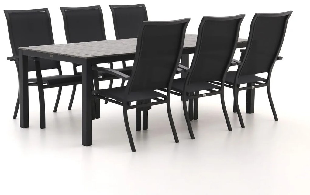 Diningset Bellagio  | 6 personen polywood | Tuinset stapelbaar | 7-delig | Kees Smit Tuinmeubelen