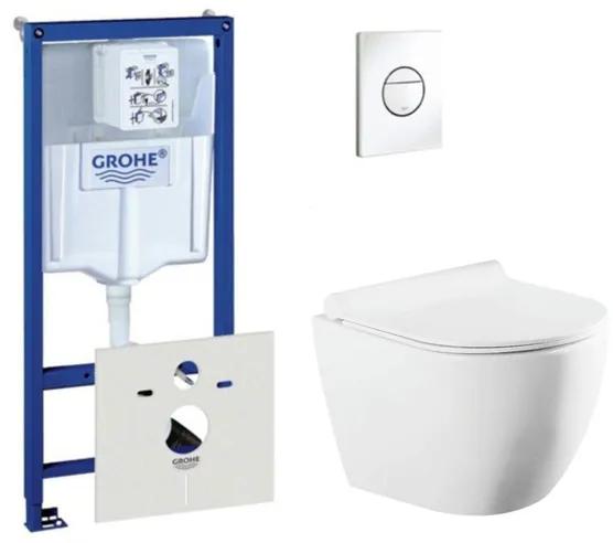 QeramiQ Salina toiletset met inbouwreservoir inclusief wandcloset en witte bedieningsplaat 0434353/0729205/sw258541/