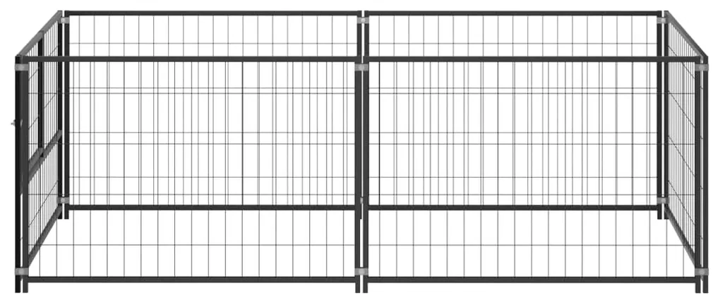 vidaXL Hondenkennel 200x100x70 cm staal zwart