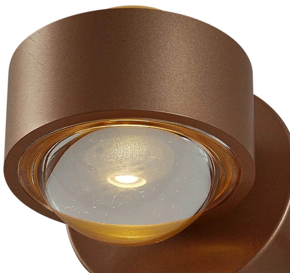Badkamer Design wandlamp donker brons incl. LED IP44 - Lens Design IP44 rond Lamp