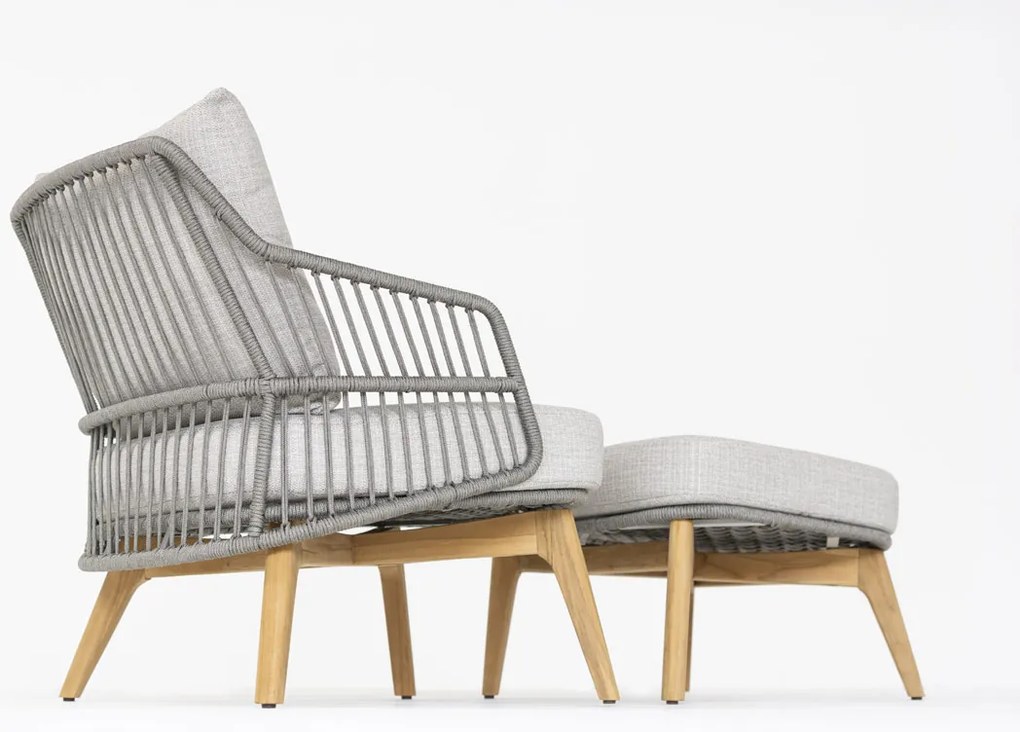 4 Seasons Outdoor Ancora loungeset teak Silver grey SALE Loungeset houtkleur weerbestendig