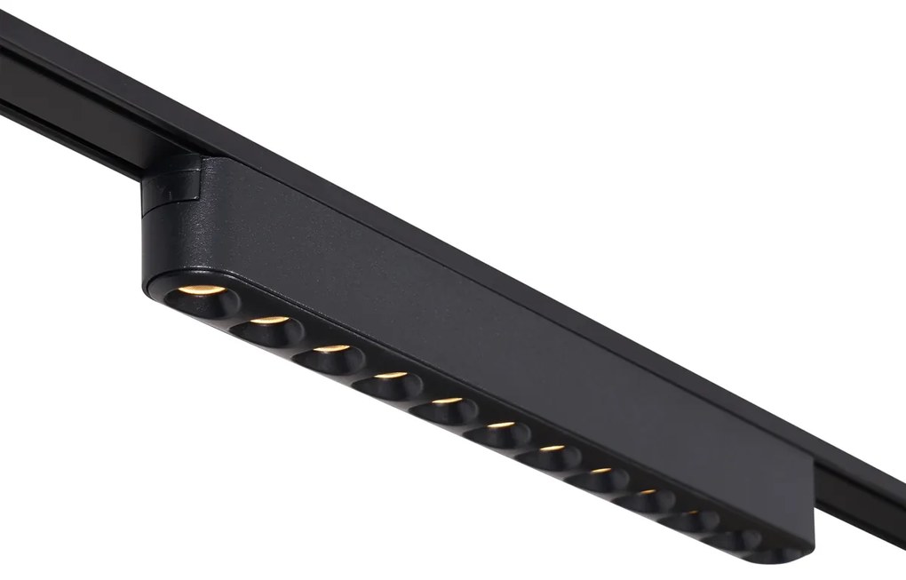 Railsysteem met 6 spots en 2 plafondlampen zwart 1-fase - Magnetic Gert Puntua