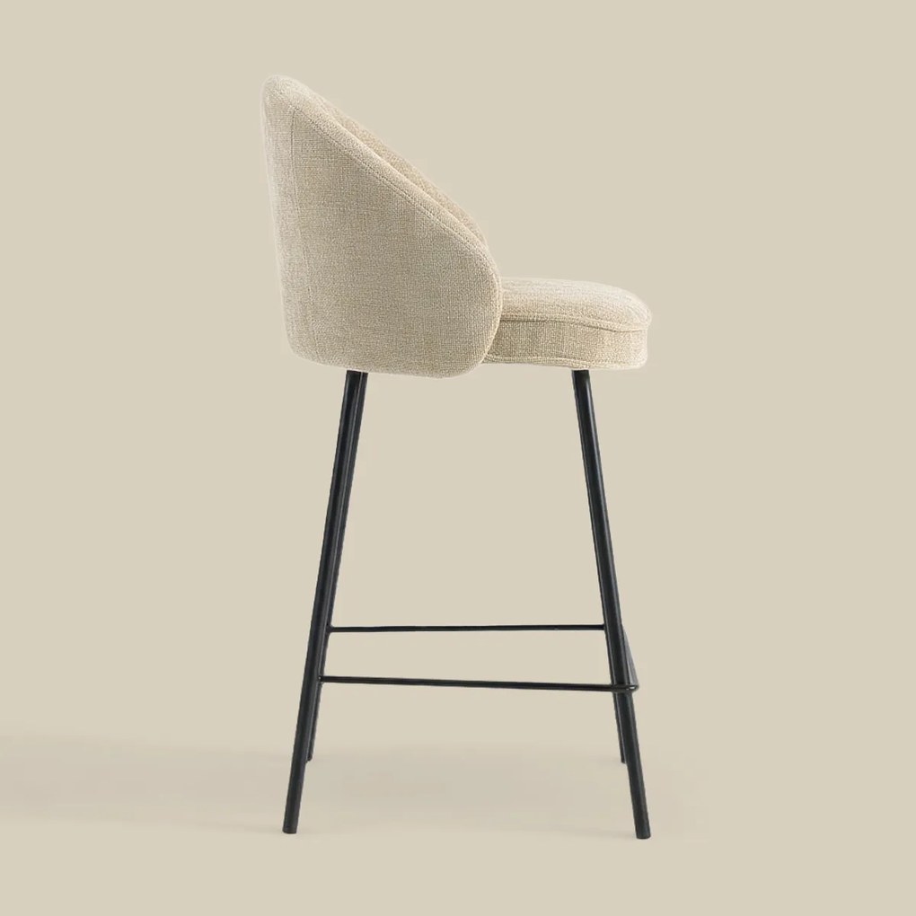 Barkruk Met Ronde Rugleuning Beige