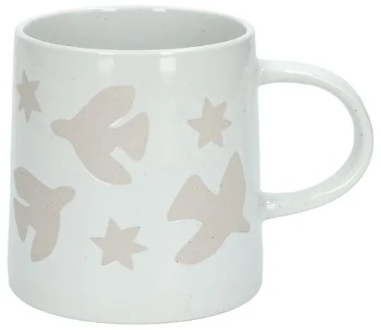 Mok met vredesduifjes, steengoed,Ø9 X 9,5 cm