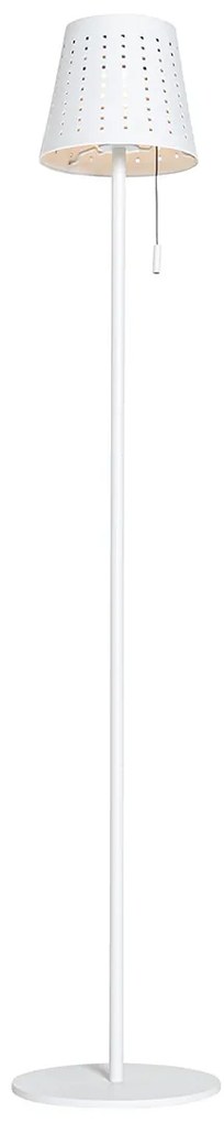 Buiten vloerlamp wit incl. LED 3-staps dimbaar op solar - Ferre