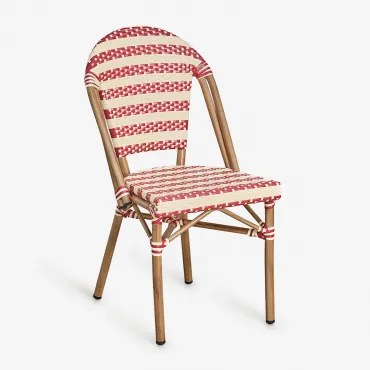 Brielle Bistro Stapelbare Aluminium Eetkamerstoel Rood – Bordeaux - Beige – Crème - Sklum