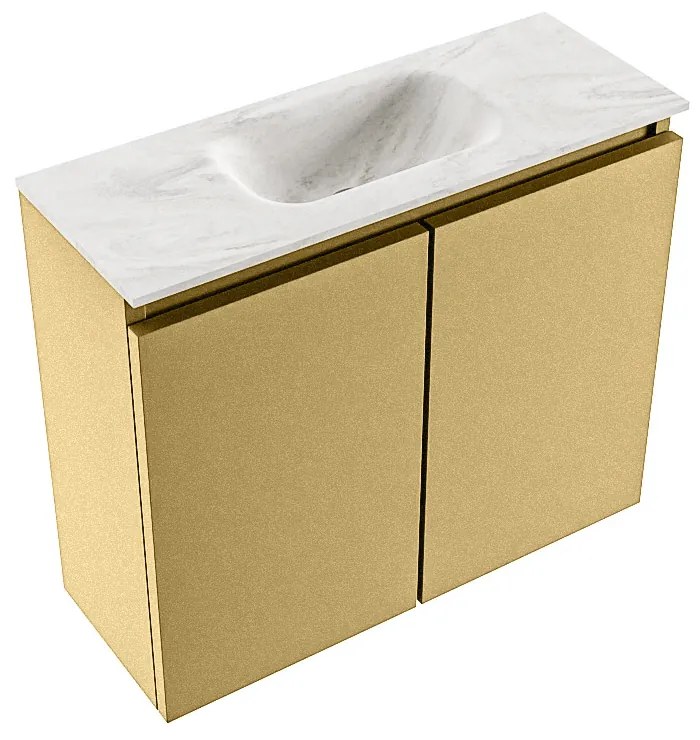 Mondiaz Ture DLux toiletmeubel 60cm oro met wastafel ostra midden zonder kraangat